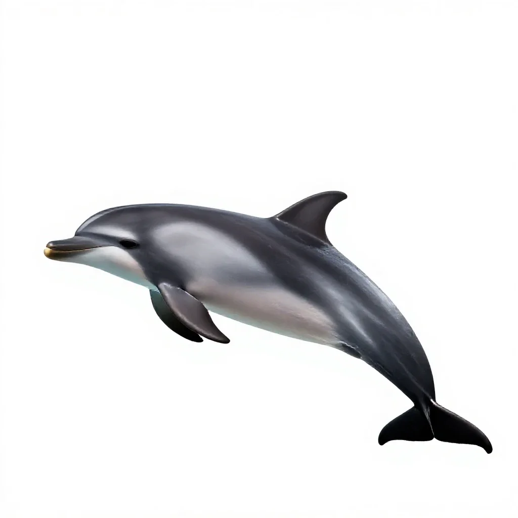 Common dolphin isolated on a white background