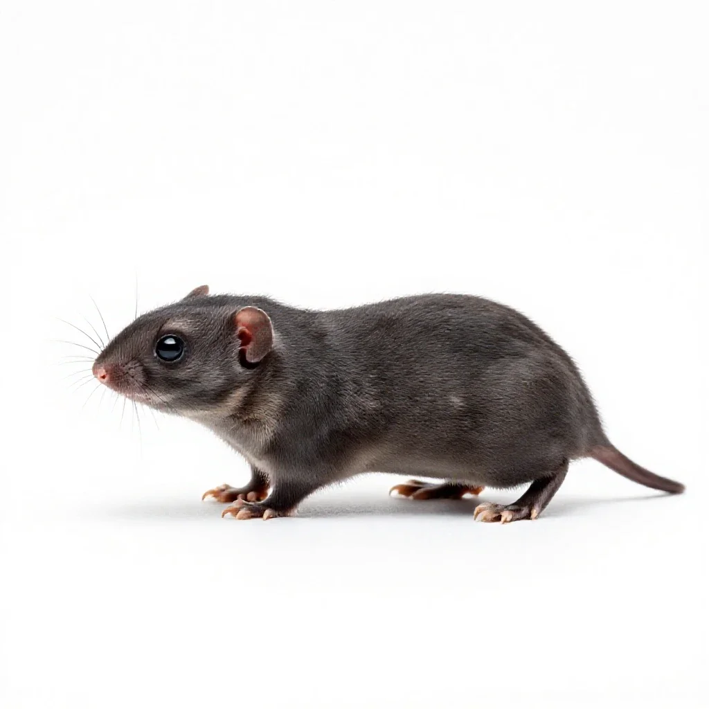 Common shrew isolated on a white background