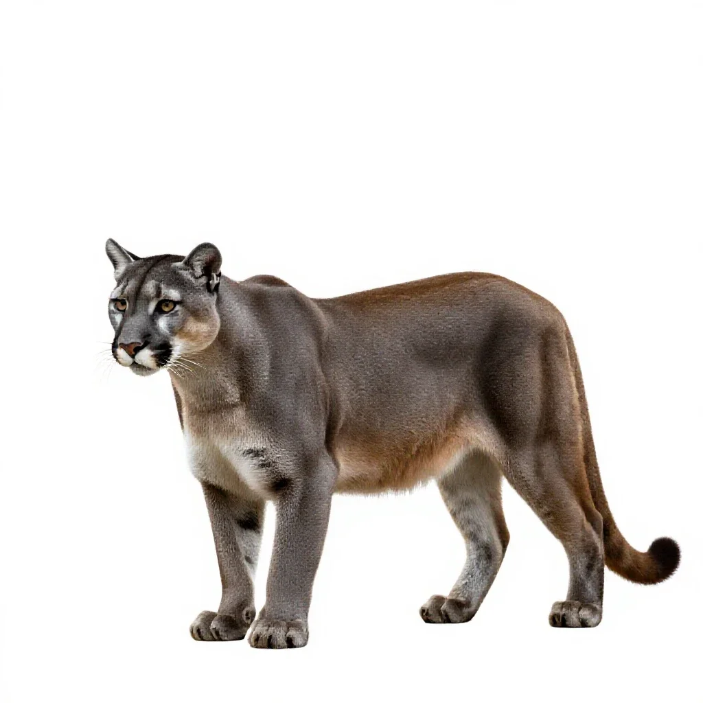 Cougar isolated on a white background