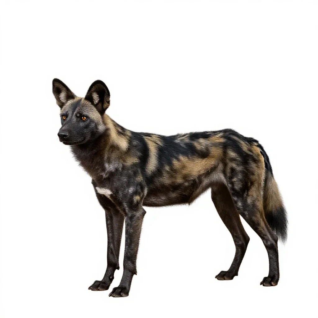 Crab-eating dog isolated on a white background