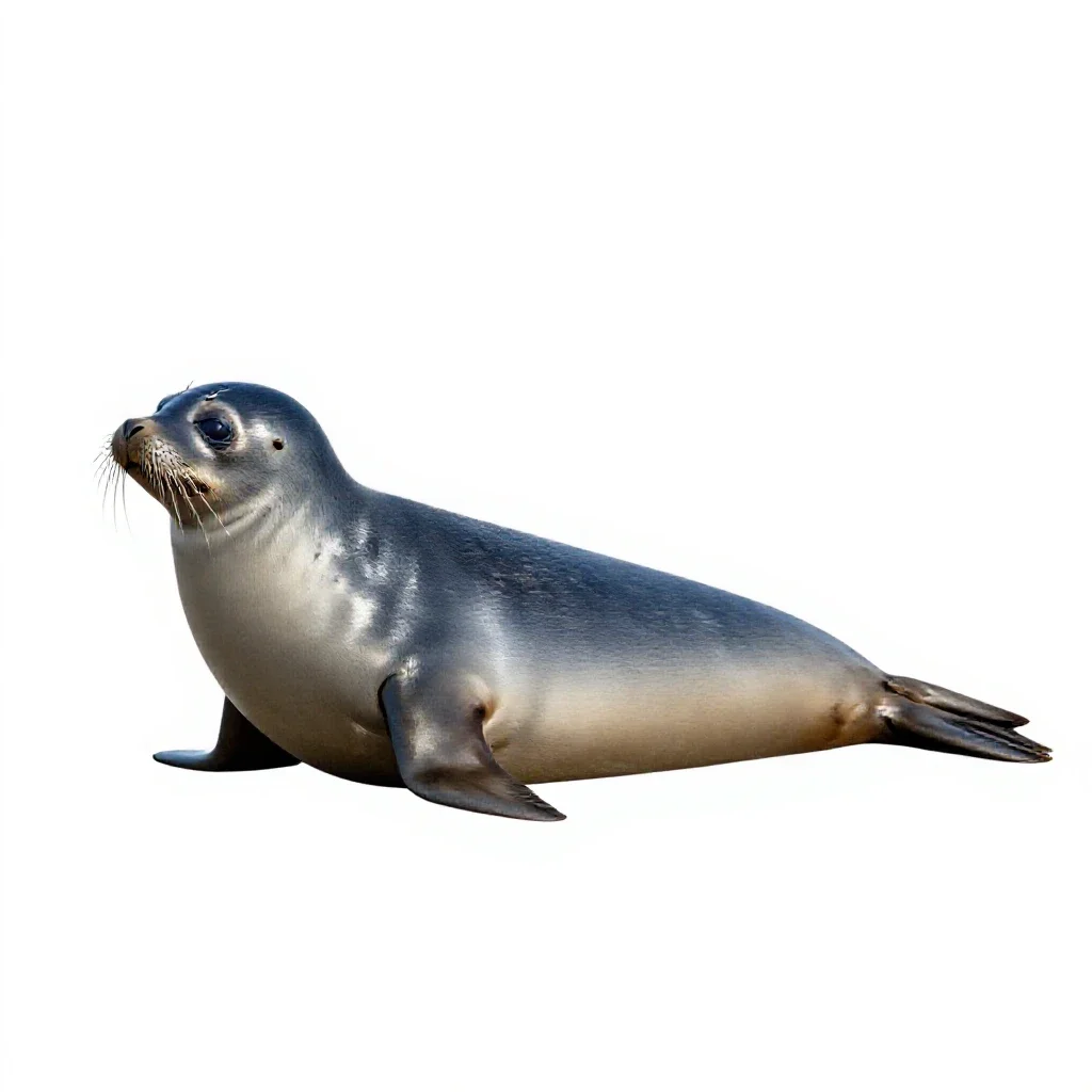 Crabeater seal isolated on a white background