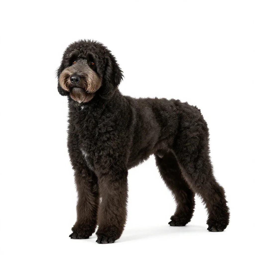 Curly-coated retriever isolated on a white background