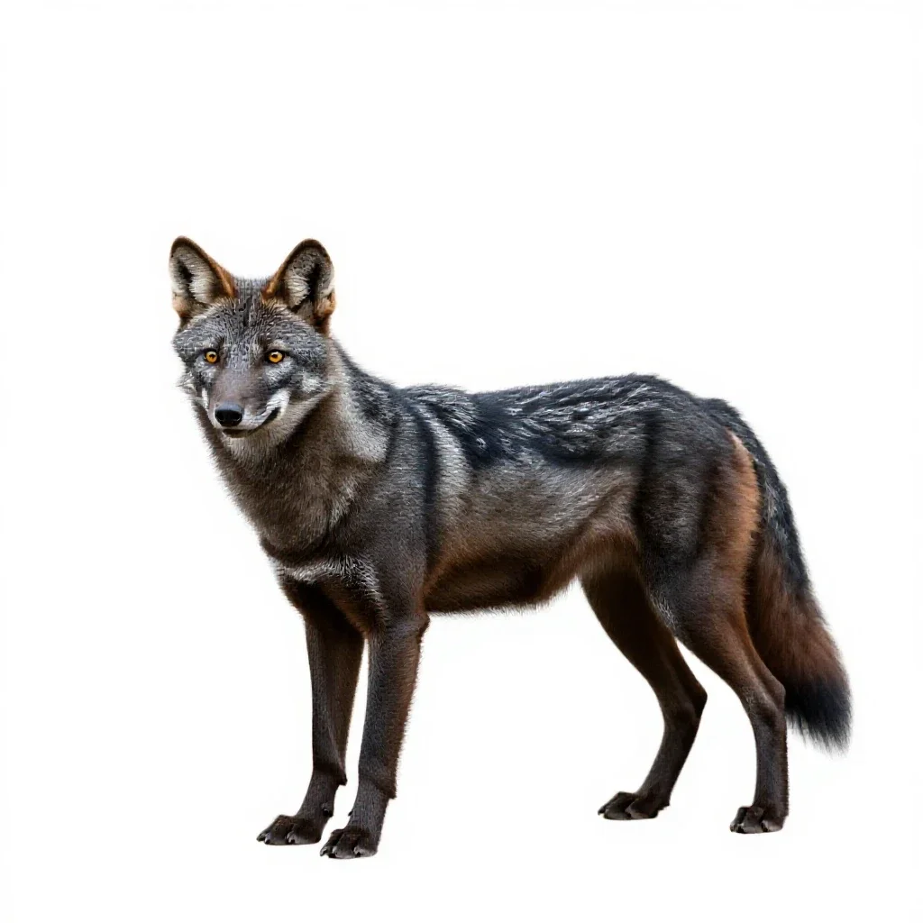 Dhole isolated on a white background