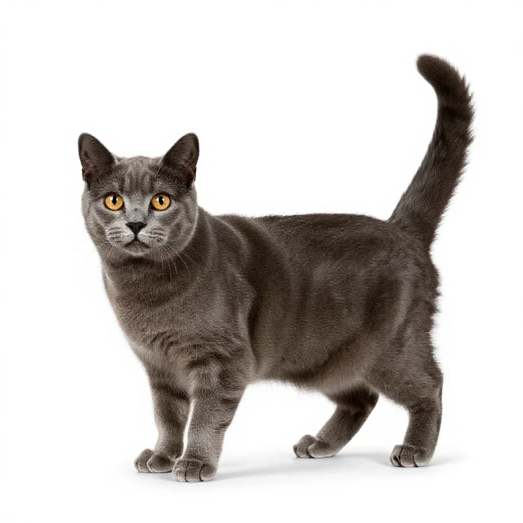 Domestic cat isolated on a white background