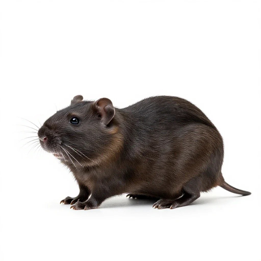 Dusky-footed wood rat isolated on a white background