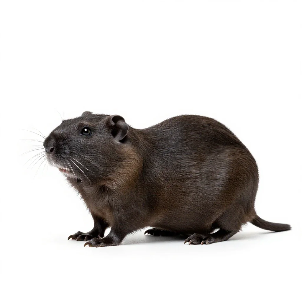 Dusky-footed woodrat isolated on a white background
