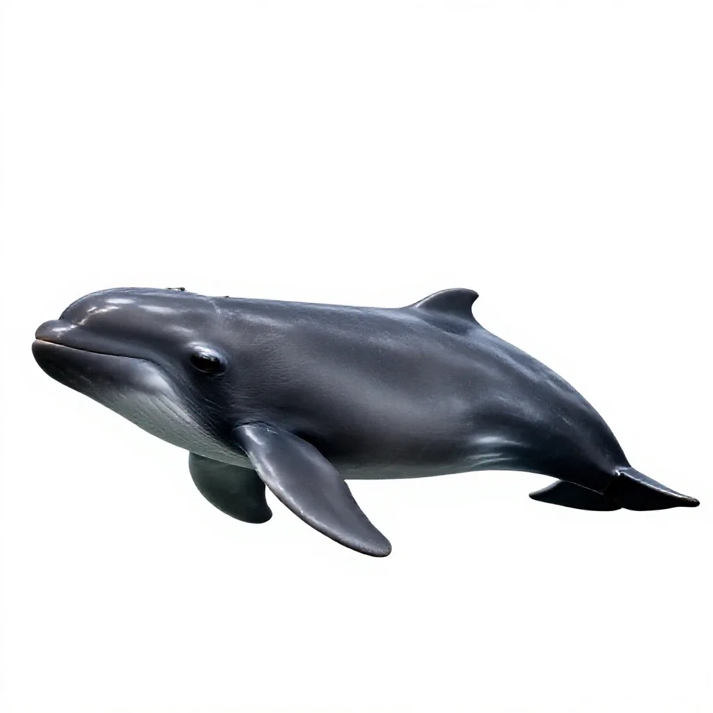 Dwarf sperm whale isolated on a white background