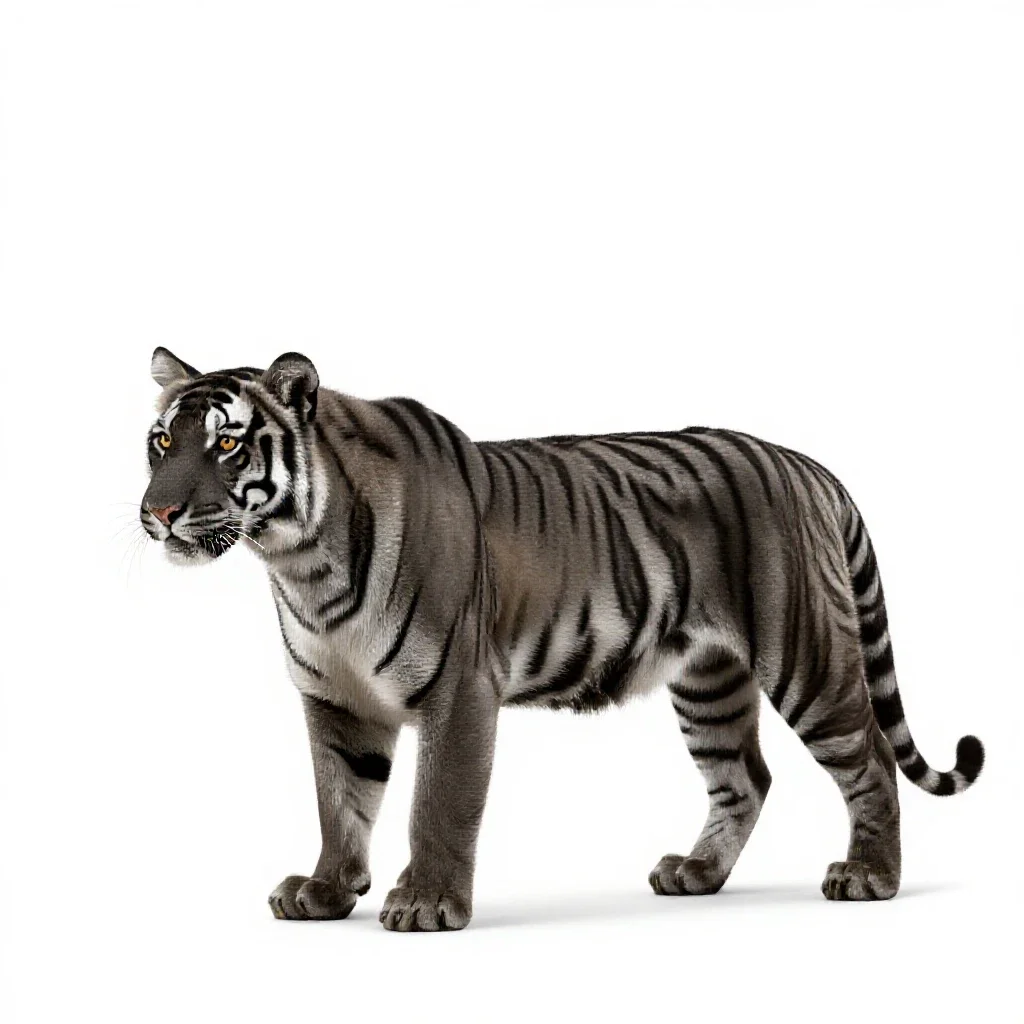 False saber-toothed tiger isolated on a white background