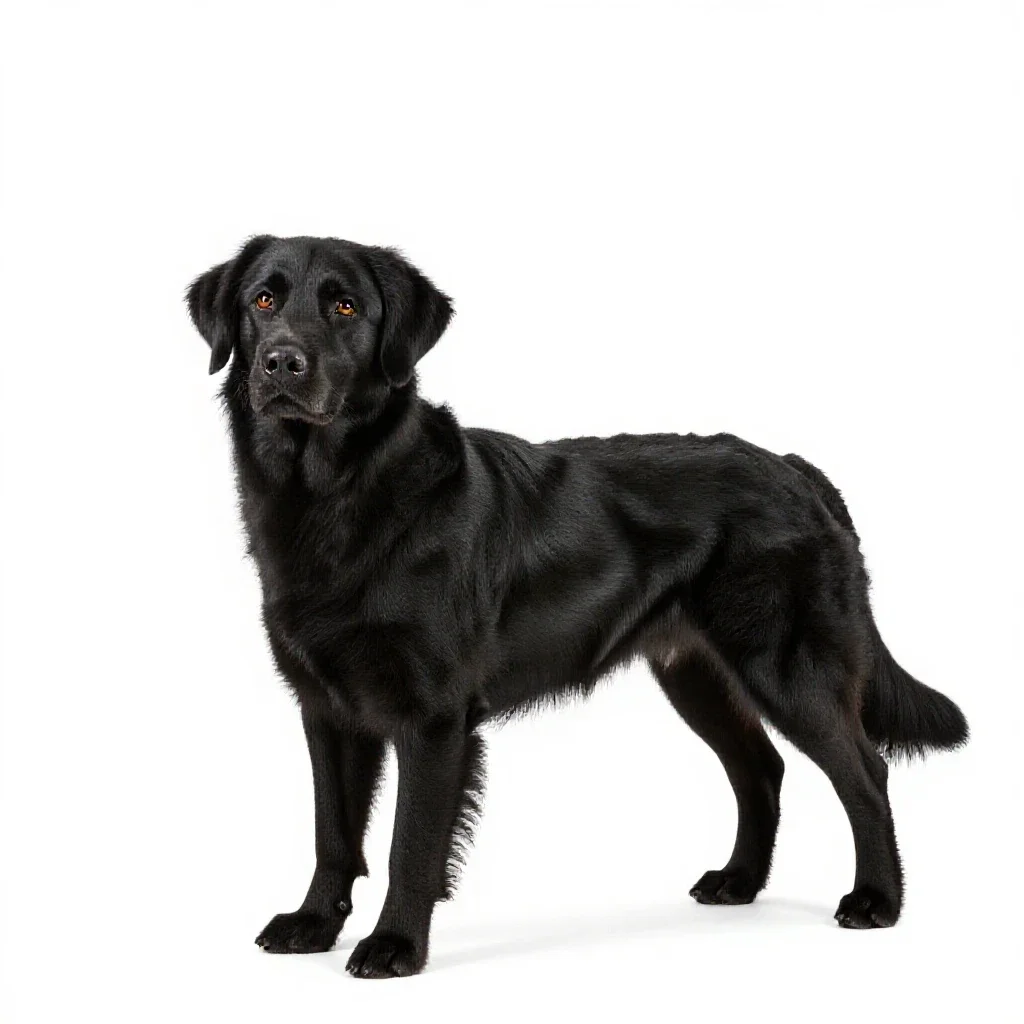 Flat-coated retriever isolated on a white background