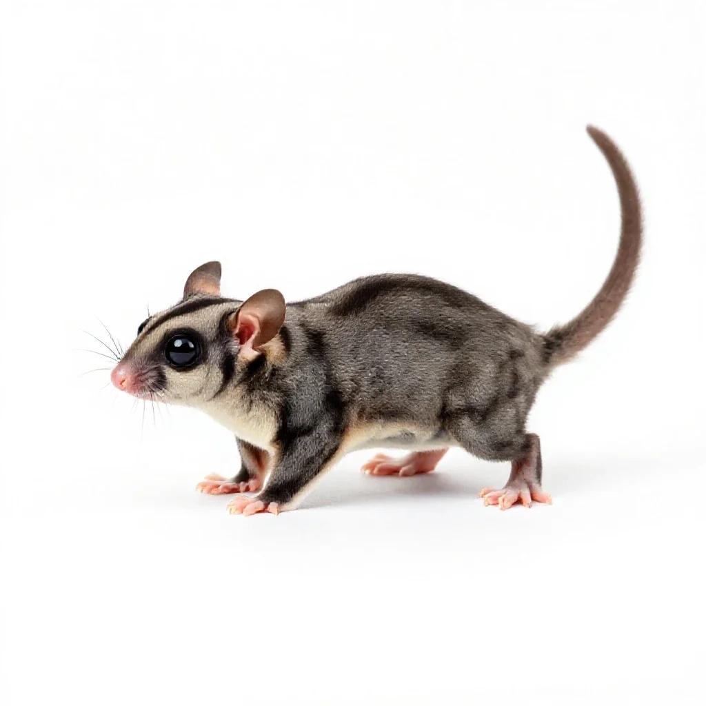Flying mouse isolated on a white background
