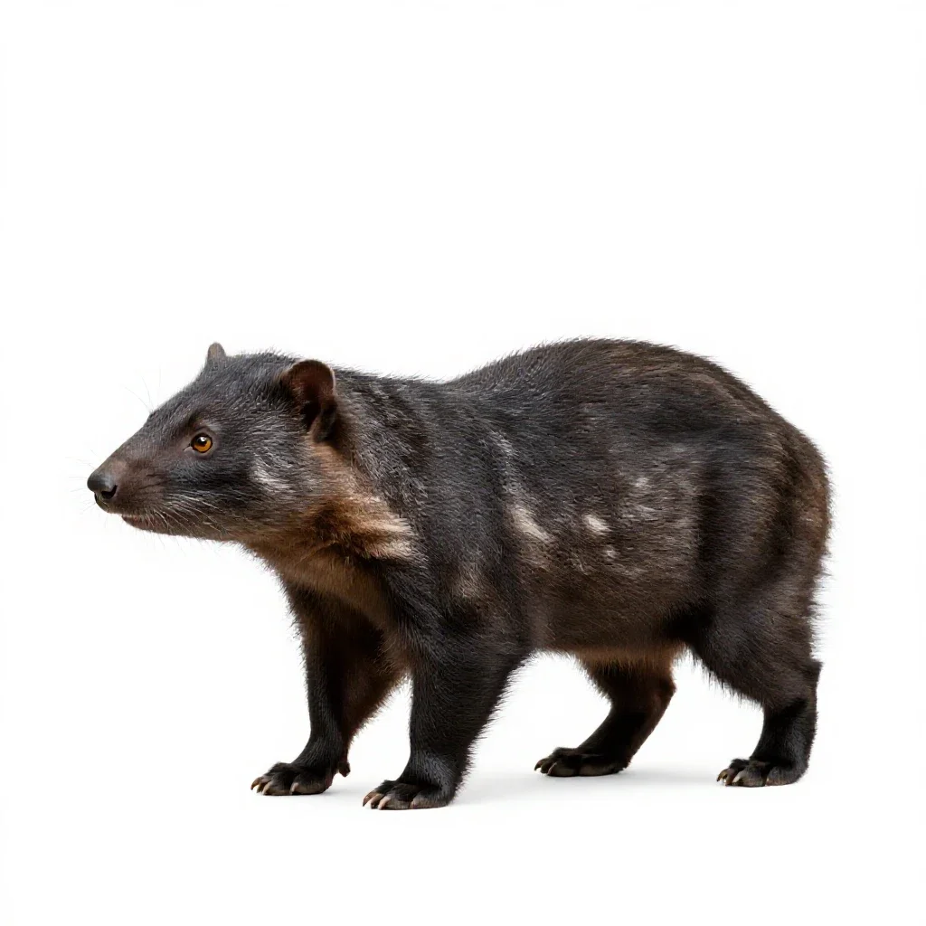 Fossorial mammal isolated on a white background