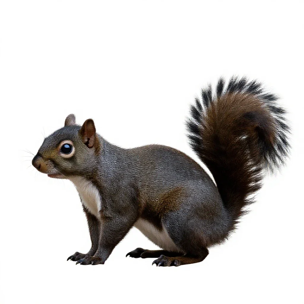 Fox squirrel isolated on a white background