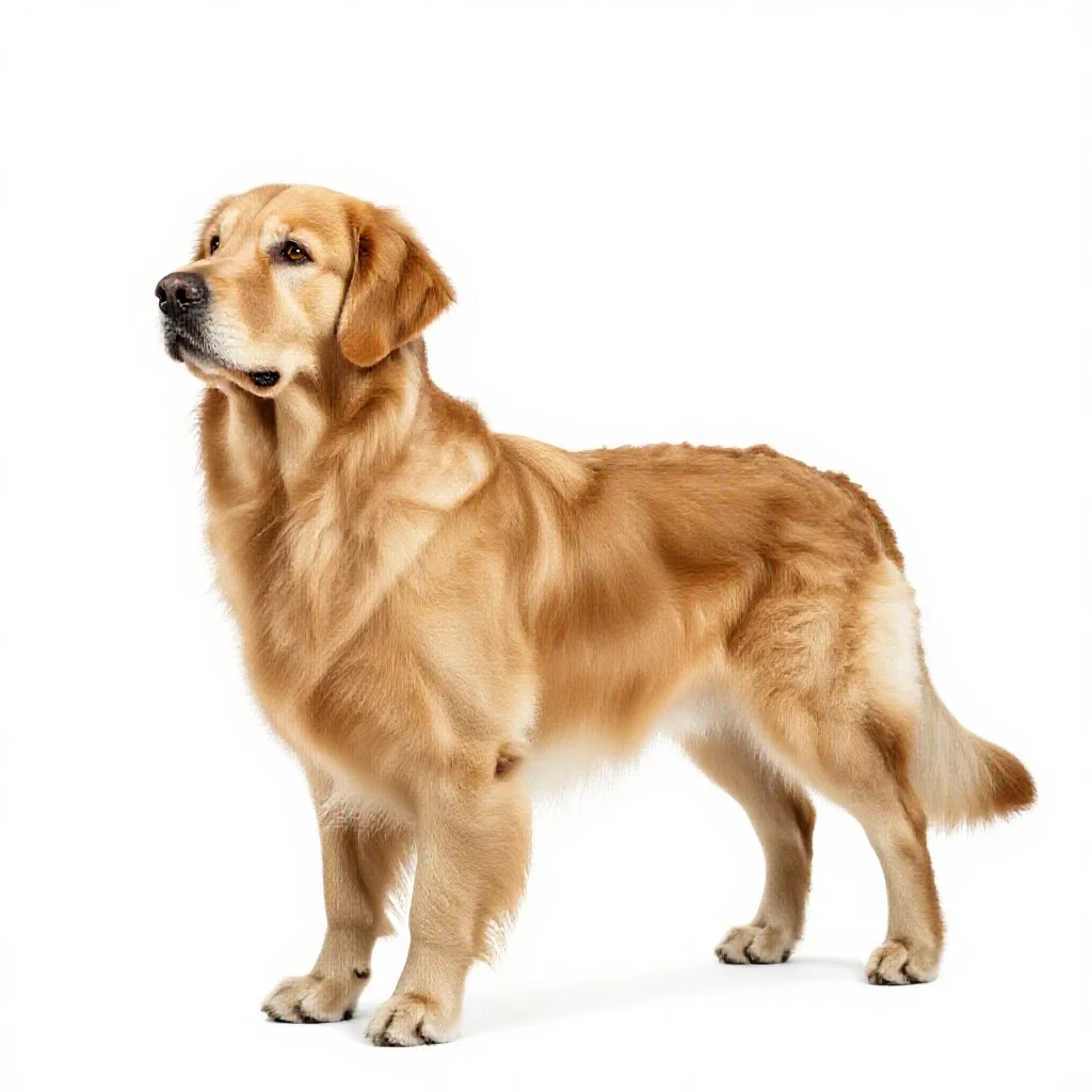 Golden retriever isolated on a white background