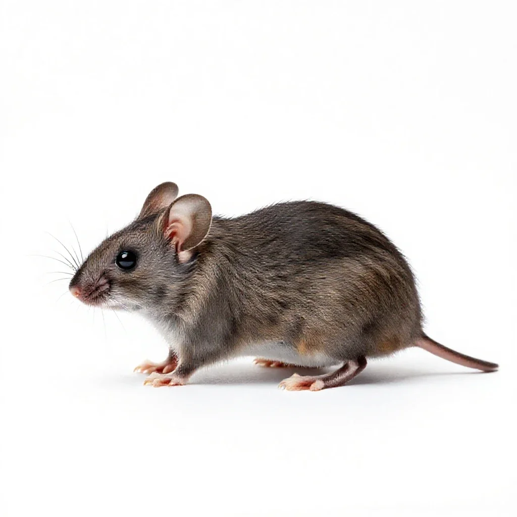 Grasshopper mouse isolated on a white background