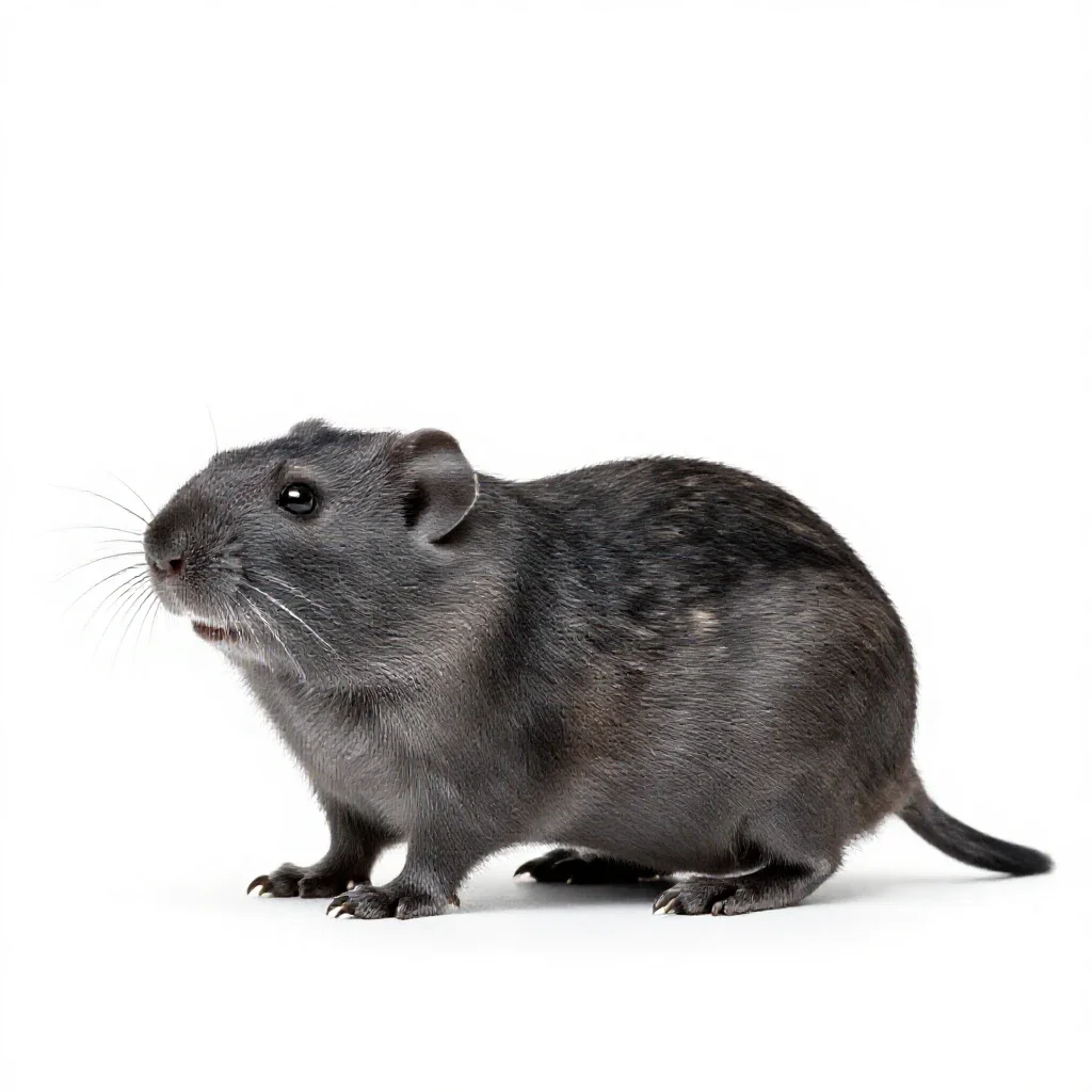Grey lemming isolated on a white background