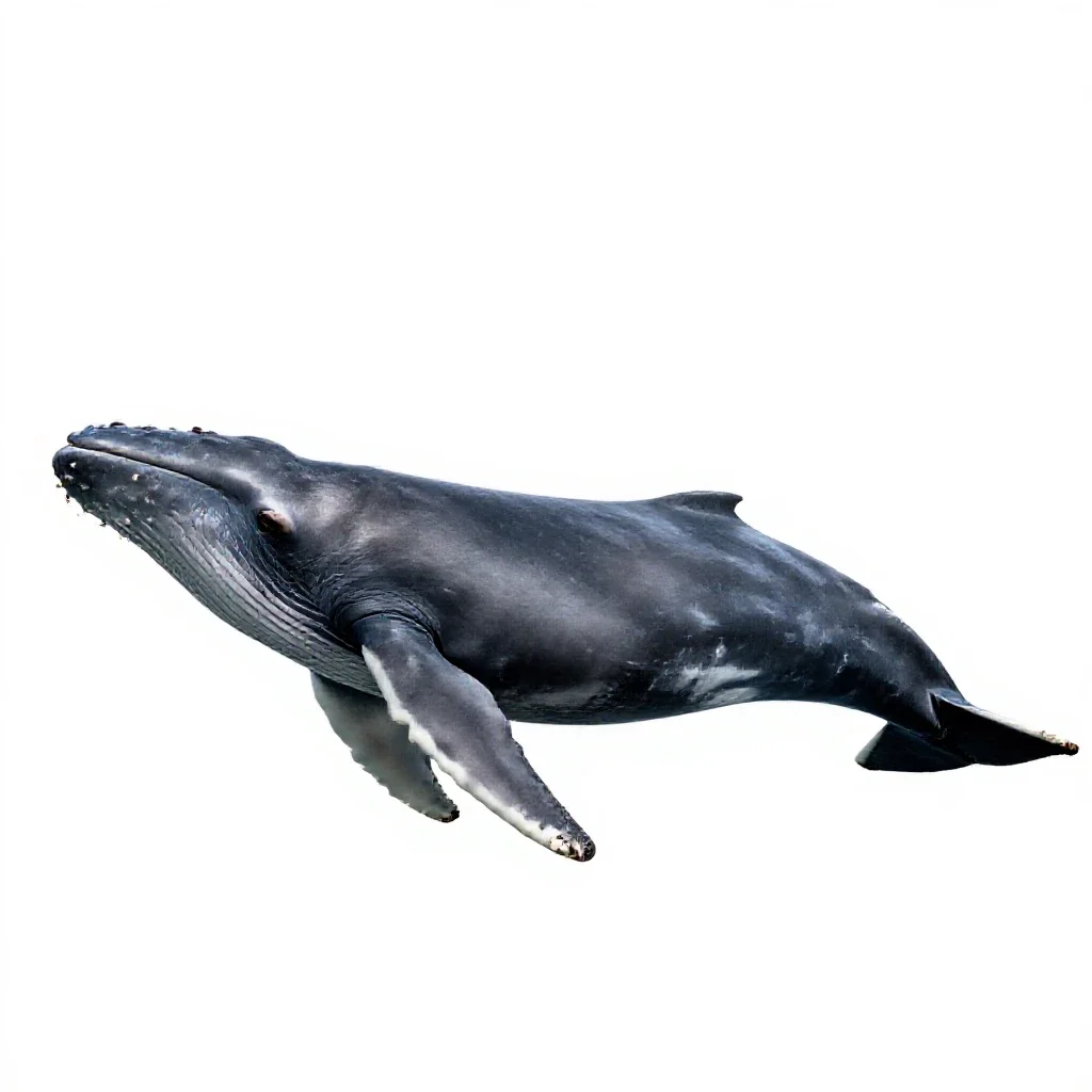 Grey whale isolated on a white background