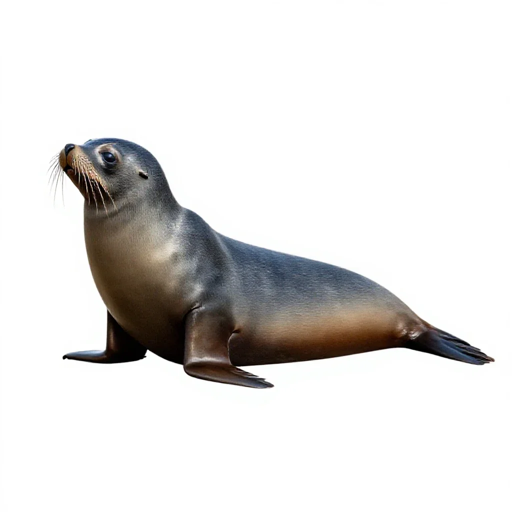 Guadalupe fur seal isolated on a white background
