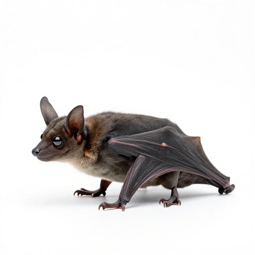 Hairy-legged vampire bat isolated on a white background