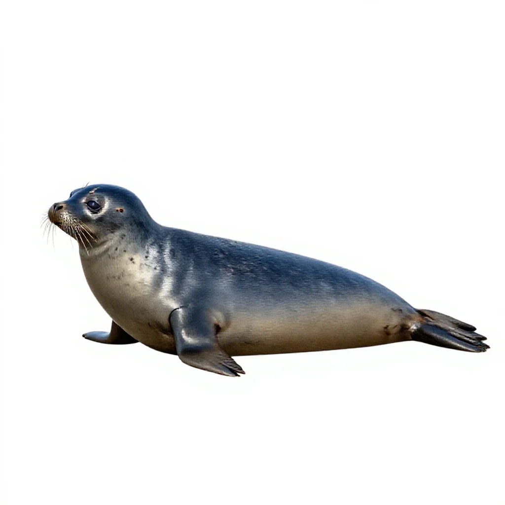 Harbor seal isolated on a white background