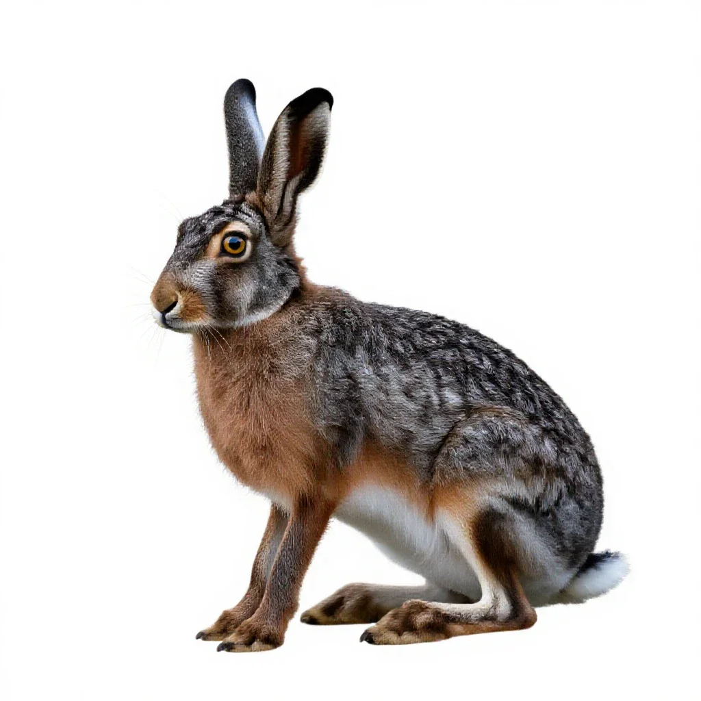 Hare isolated on a white background