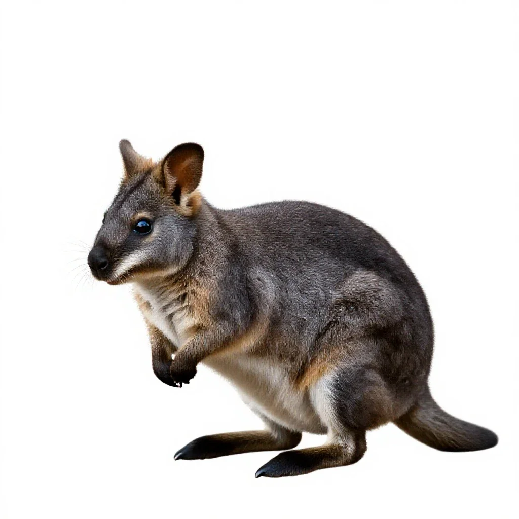 Hare wallaby isolated on a white background