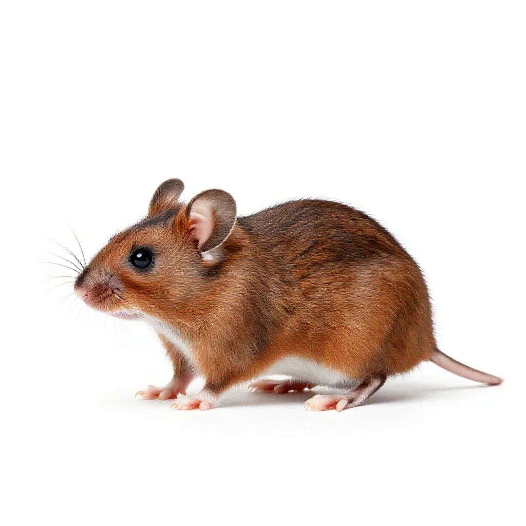 Harvest mouse isolated on a white background