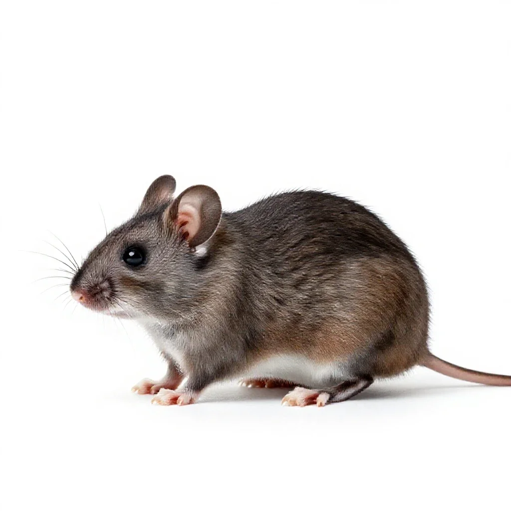 Hazel mouse isolated on a white background