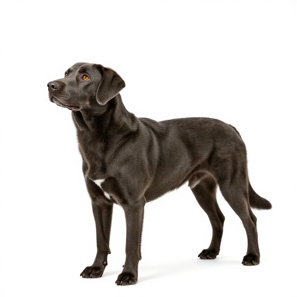 Hearing dog isolated on a white background