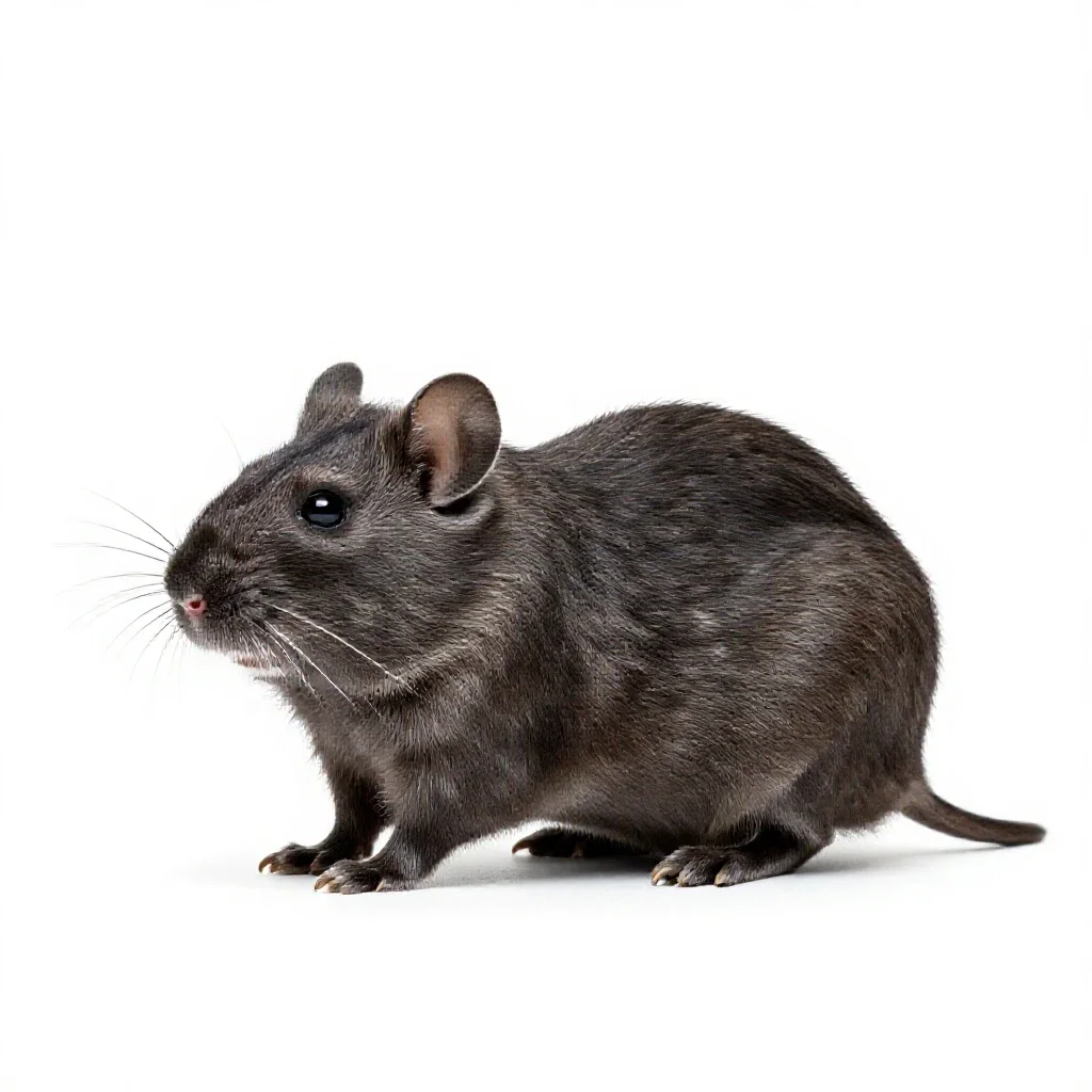 Hispid pocket mouse isolated on a white background