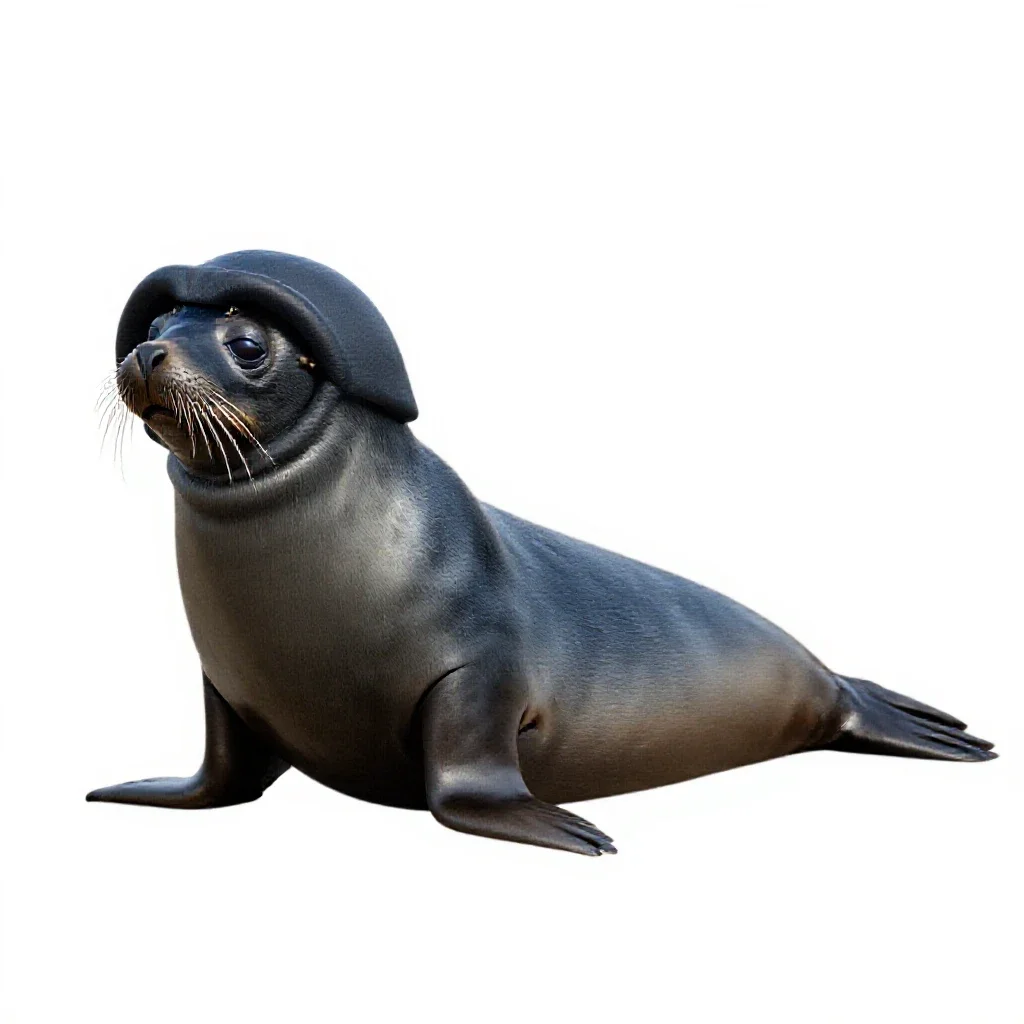 Hooded seal isolated on a white background
