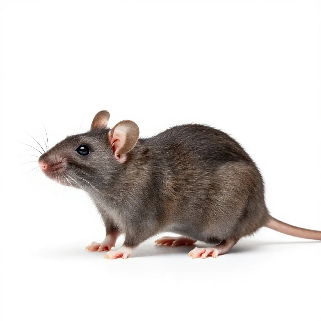 House mouse isolated on a white background