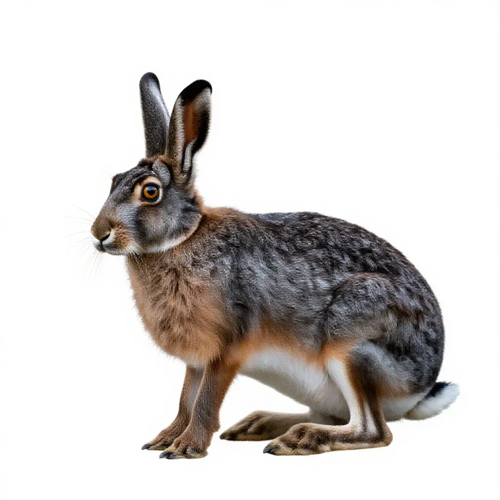 Jackrabbit isolated on a white background