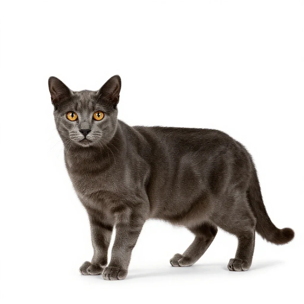 Kaffir cat isolated on a white background