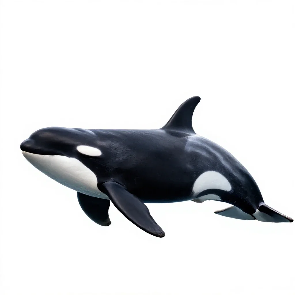 Killer whale isolated on a white background