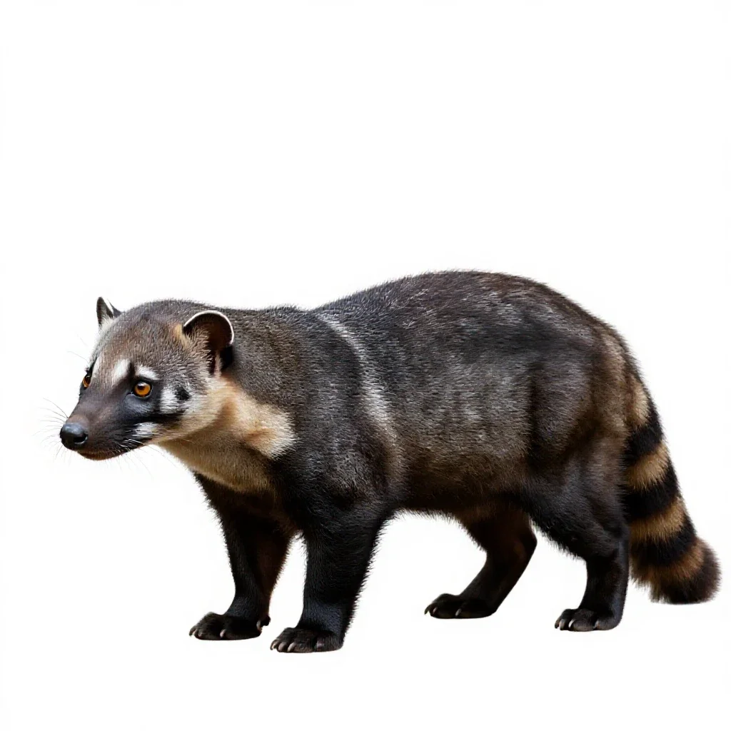 Large civet isolated on a white background