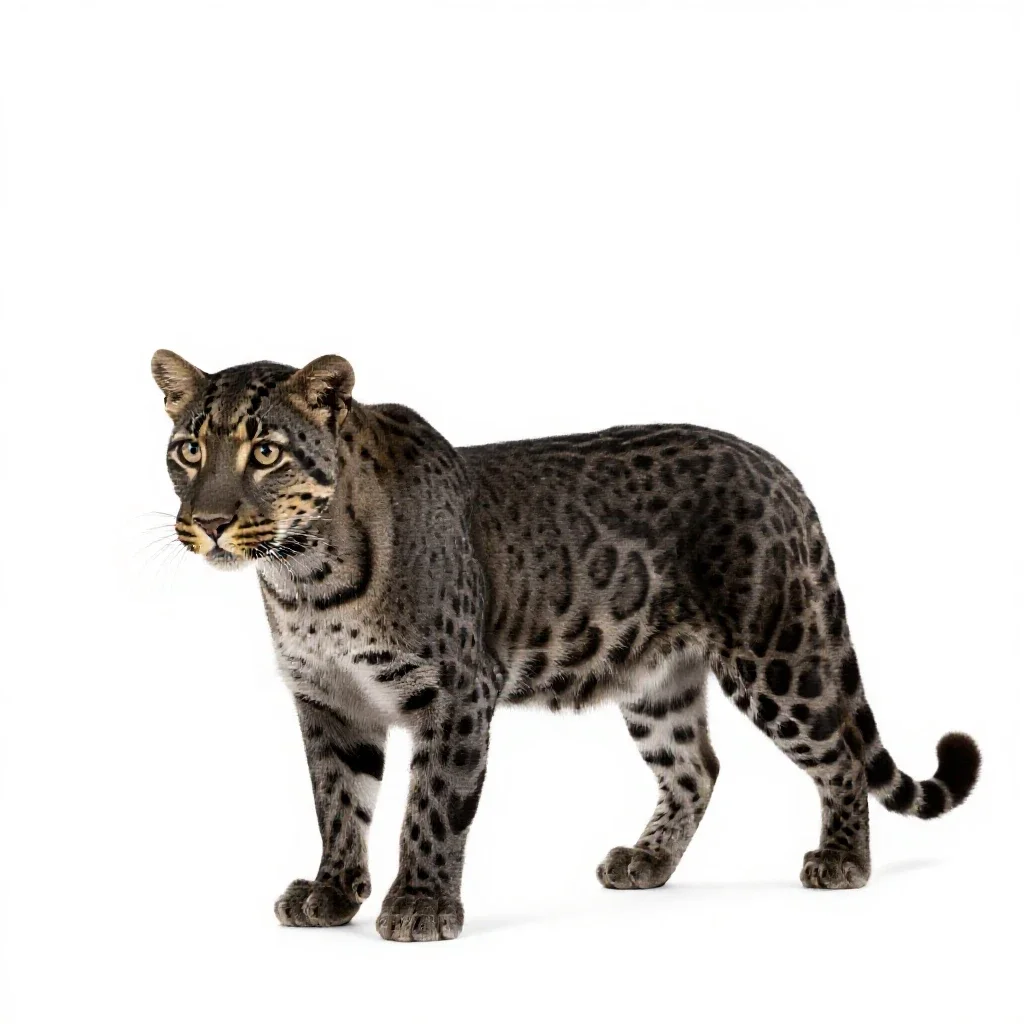 Leopard cat isolated on a white background