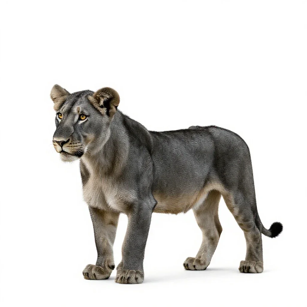 Lion cub isolated on a white background