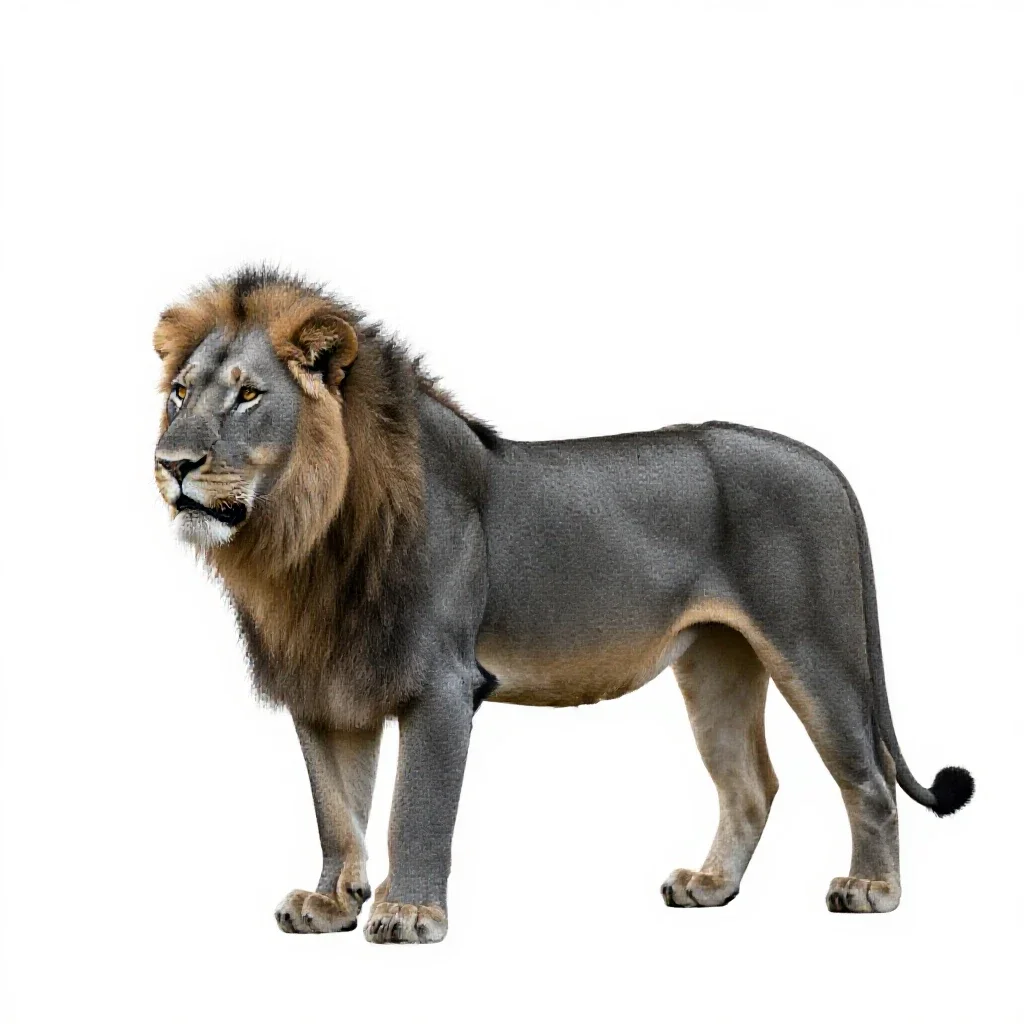 Lioness isolated on a white background