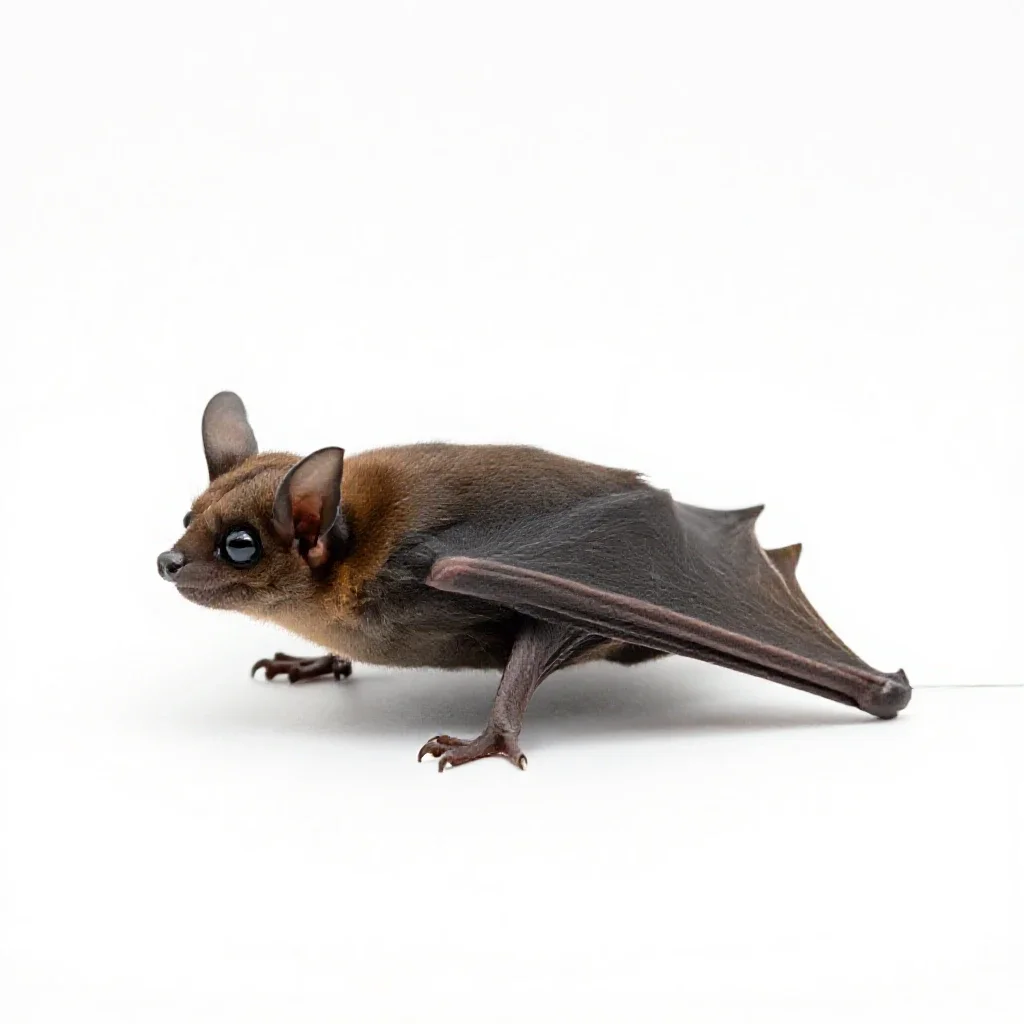 Little brown bat isolated on a white background