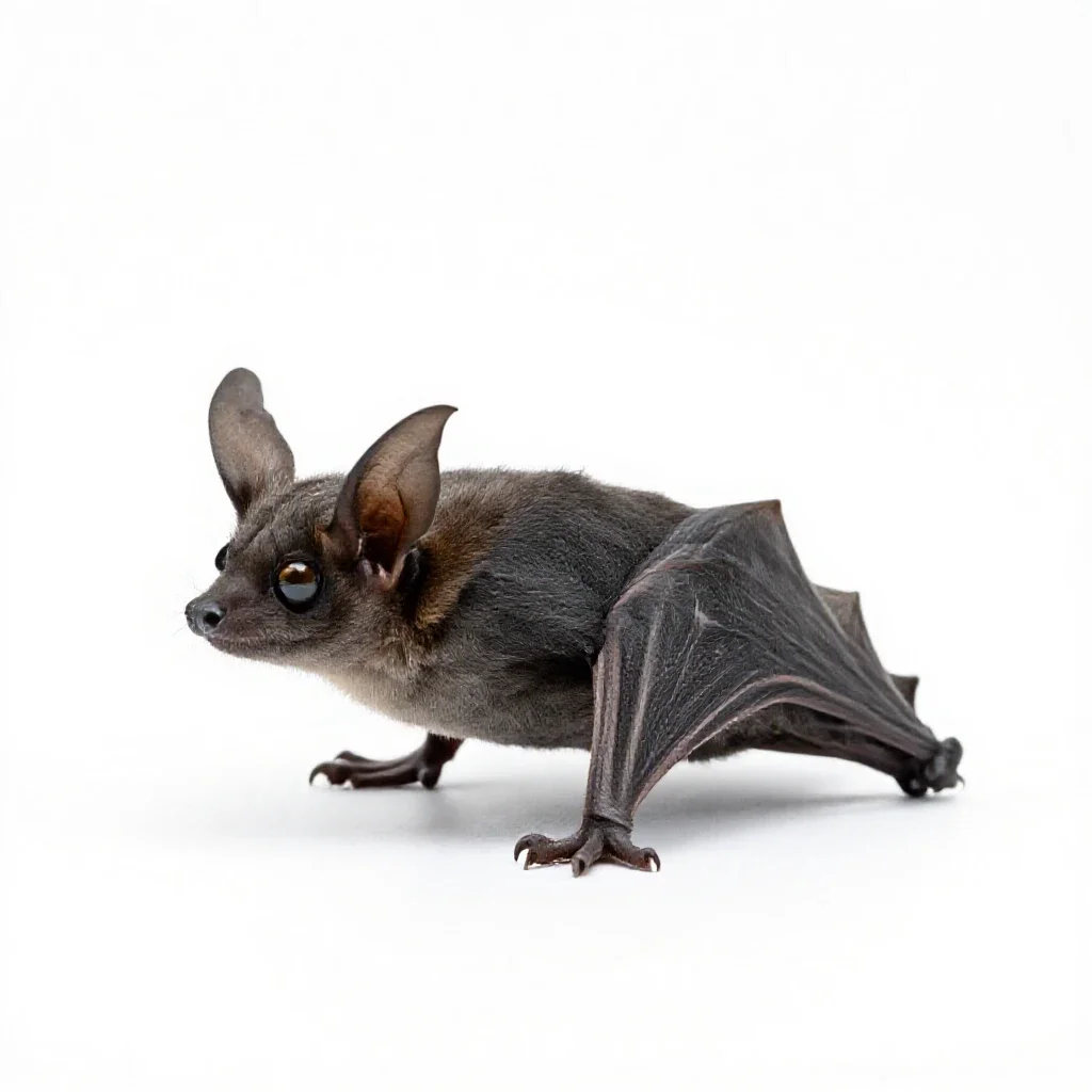 Long-eared bat isolated on a white background
