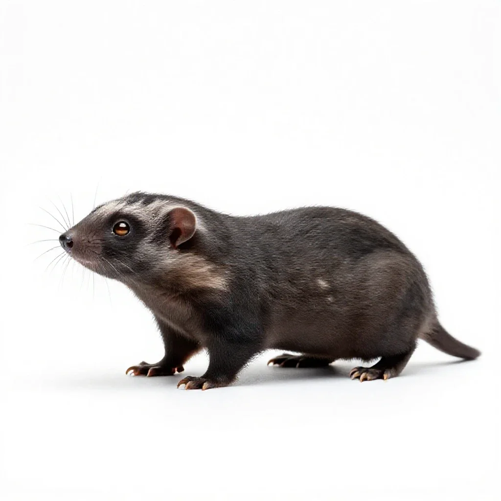 Masked shrew isolated on a white background