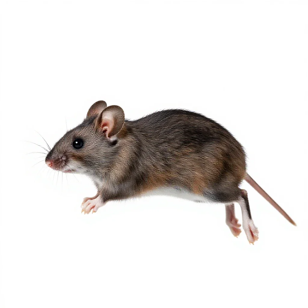 Meadow jumping mouse isolated on a white background
