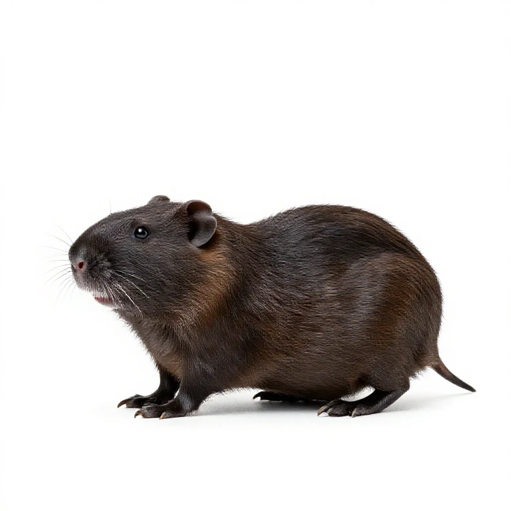 Meadow vole isolated on a white background