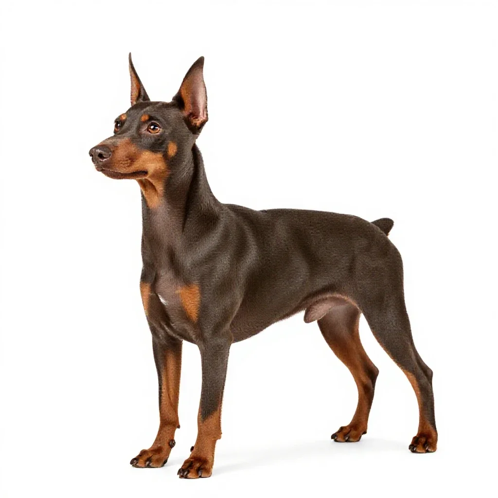 Miniature pinscher isolated on a white background