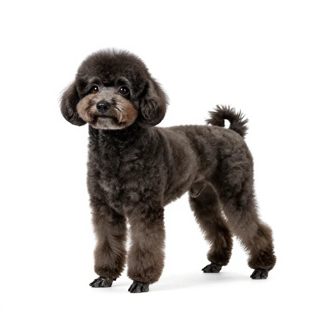 Miniature poodle isolated on a white background