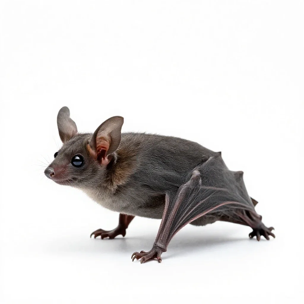 Mouse-eared bat isolated on a white background