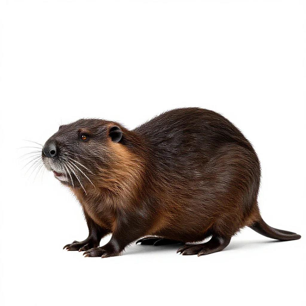 Muskrat isolated on a white background