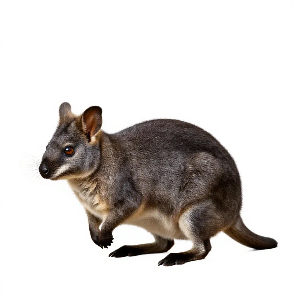 Nail-tailed wallaby isolated on a white background