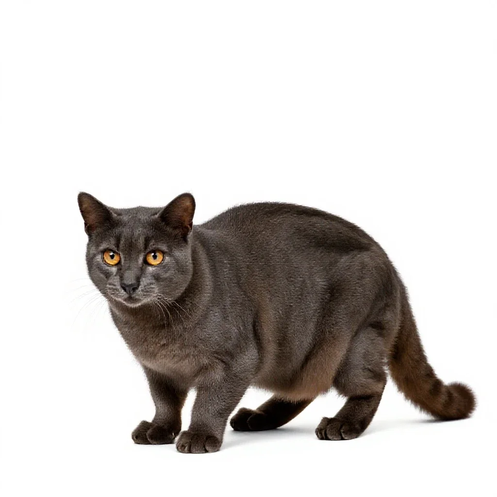 Native cat isolated on a white background