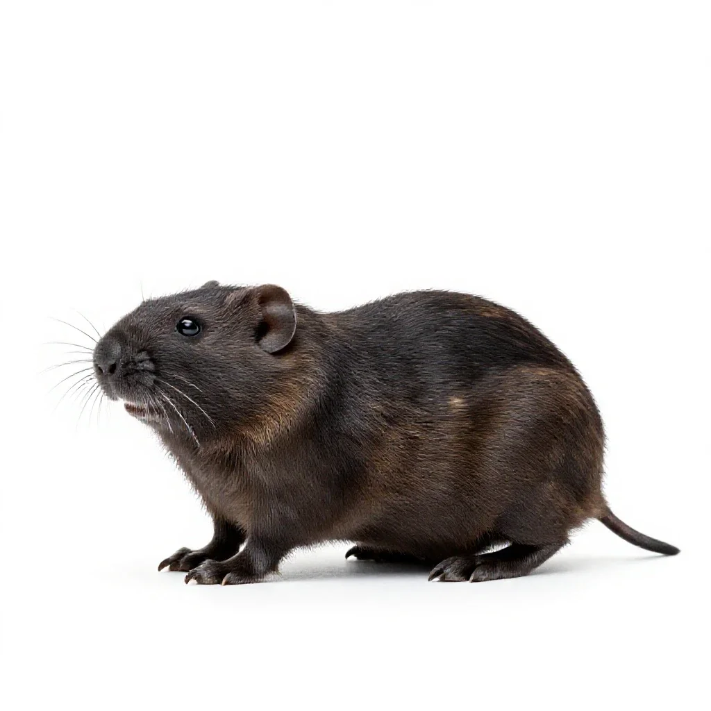 Northern bog lemming isolated on a white background